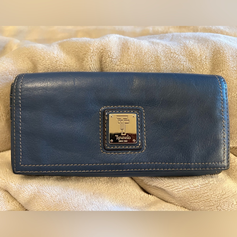 Tignanello Navy Leather Wristlet
